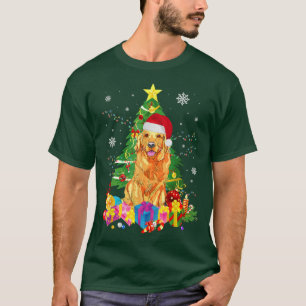 Camiseta Ouro Retriever Árvore de Natal Ilumina XM como Bon