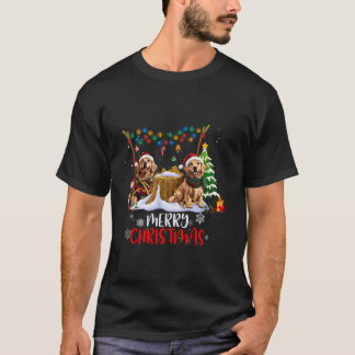 Camiseta Ouro Retriever Árvores de Natal Desortações Cão Lo