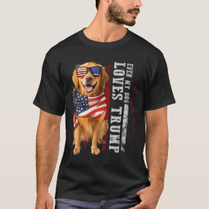 Camiseta Ouro Retriever Até Meu Cachorro Adora Trump Engraç