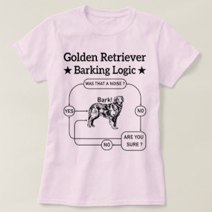 Camiseta Ouro Retriever Barking Logic Engraçado Cachorro Sa