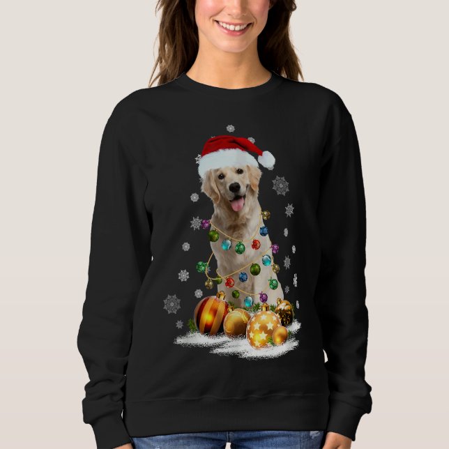 Camiseta Ouro Retriever Cachorro de Natal Claro (Frente)