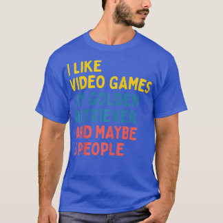 Camiseta Ouro Retriever Cachorro Proprietário Videos games 