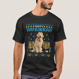 Camiseta Ouro Retriever Chanukah Juewish Ugly Hanukkah Swe