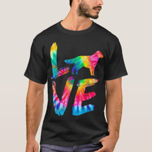 Camiseta Ouro Retriever Corgi Tie Dye Amor Cachorro Mãe Pai