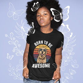 Camiseta Ouro Retriever De Cachorro Nascer Para Retro Sunse