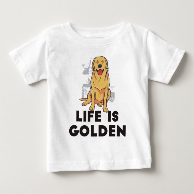 Camiseta Ouro Retriever Dog - A Vida É Ouro (Frente)