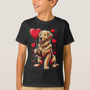 Camiseta Ouro Retriever Dog Dia de os namorados Proprietári