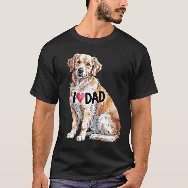 Camiseta Ouro Retriever Dog I Love Pai (Frente)