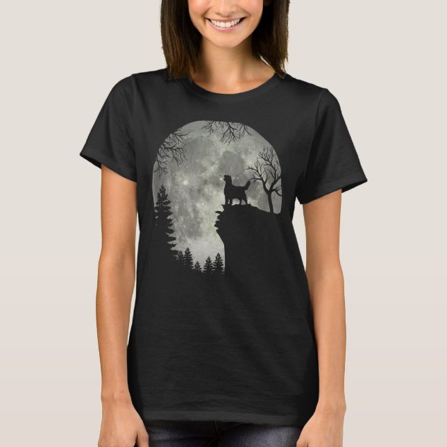 Camiseta Ouro Retriever E Monstro Clássico Do Halloween (Frente)