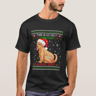 Camiseta Ouro Retriever Feio Natal Pajama Lights Sant