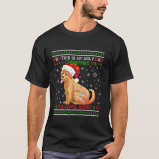 Camiseta Ouro Retriever Feio Natal Pajama Lights Sant