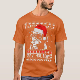 Camiseta Ouro Retriever Feliz Feriados Felizes Cão de Natal
