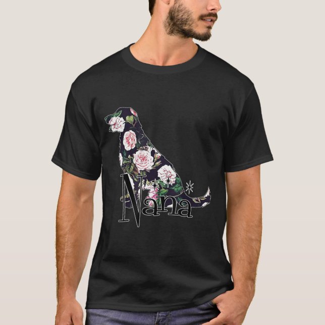 Camiseta Ouro Retriever Floral Nana Dog No Natal (Frente)