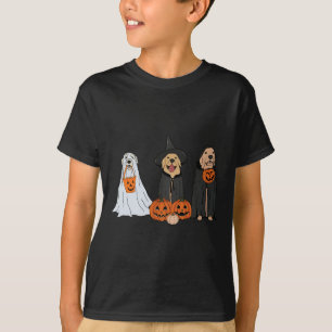 Camiseta Ouro Retriever Ghost Halloween Trick Ou Tratar Do