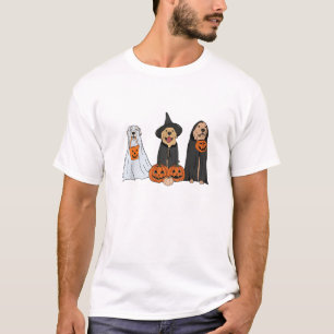 Camiseta Ouro Retriever Ghost Halloween Trick Ou Tratar Do