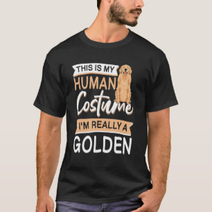 Camiseta Ouro Retriever Halloween Cote Para Homens Mulheres