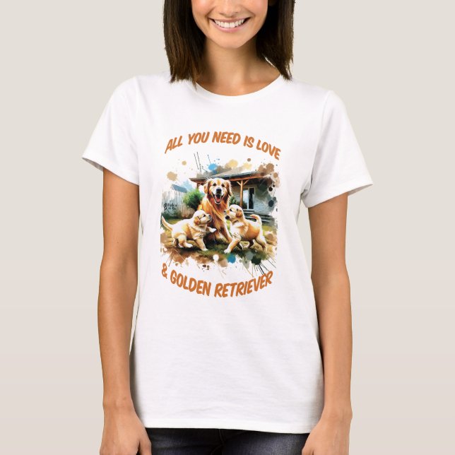 Camiseta Ouro Retriever Love Women White (Frente)