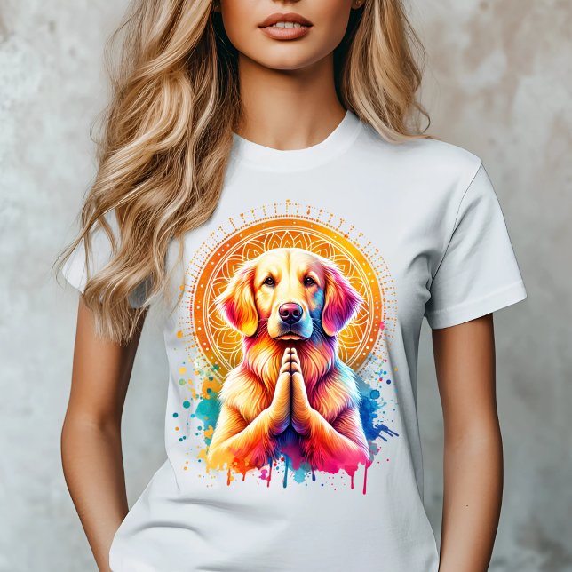 Camiseta Ouro Retriever Mandala Art (Criador carregado)