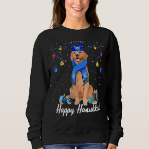 Camiseta Ouro Retriever Menorah Hat Christmas Hanuk