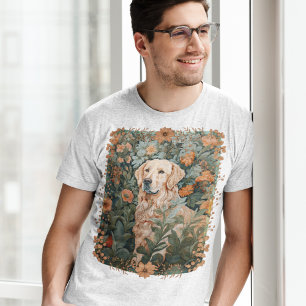 Camiseta Ouro Retriever no Estilo de William Morris