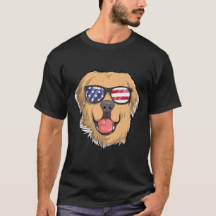 Camiseta Ouro Retriever Patriótico Eua 4 De Julho América