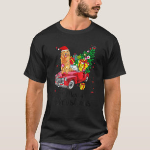 Camiseta Ouro Retriever Ride Red Truck Natal Pajama