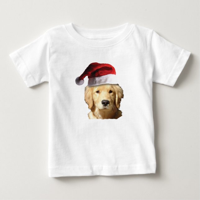 Camiseta Ouro Retriever Santa Claus (Frente)