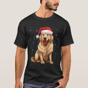 Camiseta Ouro Retriever Santa Claus Festa de Natal X