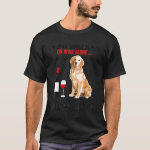 Camiseta Ouro Retriever Uma Mulher Não Pode Sobreviver No V