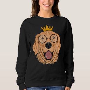 Camiseta Ouro Retriever Vestindo Coroa E Óculos De Sol