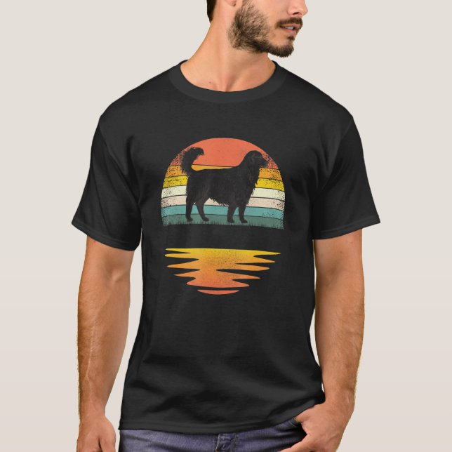 Camiseta Ouro Retriever Vintage Retro Sunset (Frente)