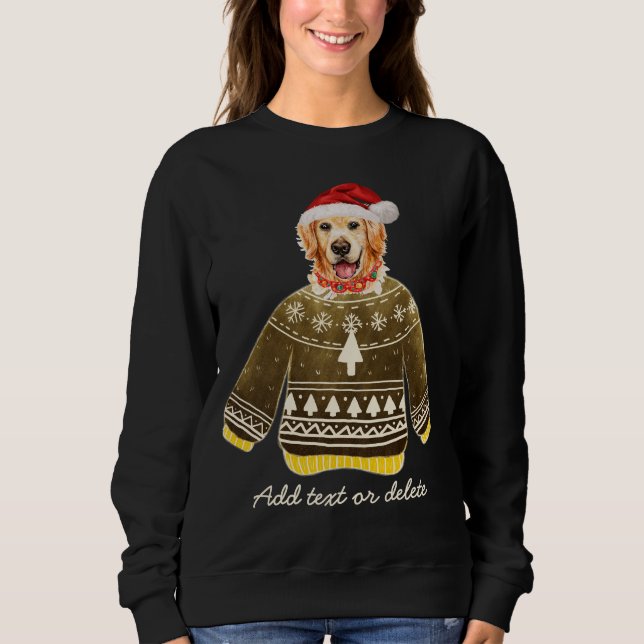 Camiseta Ouro Retriever Xmas Feio Cachorro de Natal Mãe (Frente)