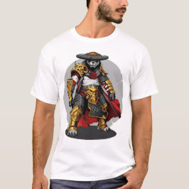 Camiseta Ouro Samurai Panda: Guerreiro da Elegância