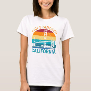 Camiseta Ouro San Francisco Gate Bridge Gift Califórnia