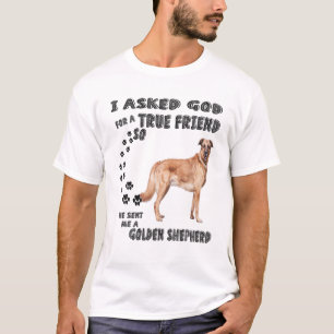 Camiseta Ouro Shepherd Cita Mamãe Pai Figurume, Retr Alem