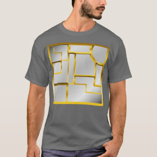 Camiseta Ouro Silver Geométrico Mosaico Luxurioso Ar Modern