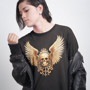 Camiseta Ouro - Símbolo Crânio Gótico da Ascensão