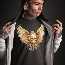 Camiseta Ouro - Símbolo Crânio Gótico da Ascensão