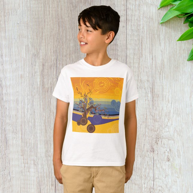 Camiseta Ouro Sunset Art (Criador carregado)