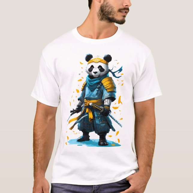 Camiseta Ouro Valor Panda Samurai (Frente)