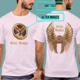 Camiseta Ouro Warrier Angel Wings Rosa