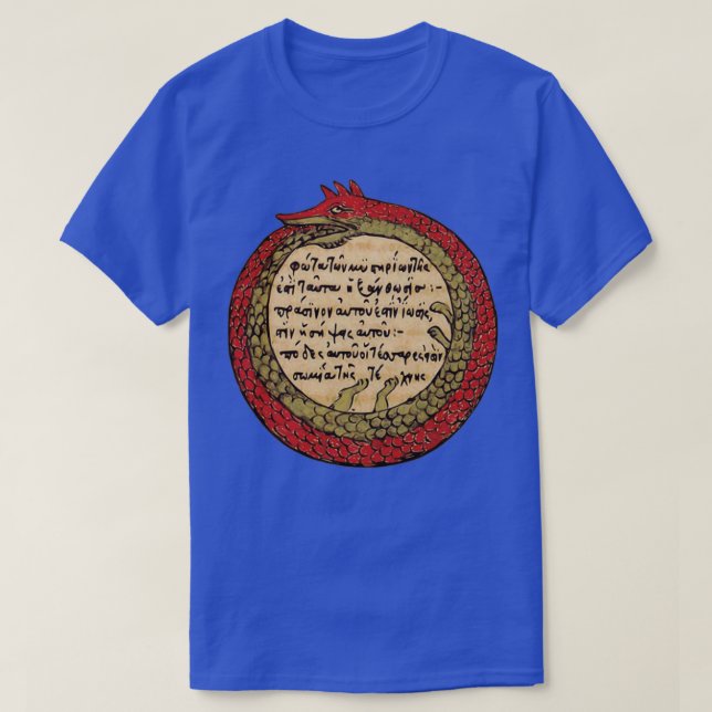 Camiseta Ouroboros Dragon Cobra oculta Alchemy Magic Mediev (Frente do Design)