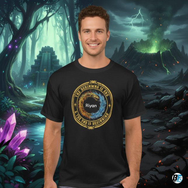 Camiseta Ouroboros Fire & Ice The Beginning is End - Eterna (The Beginning is the end)