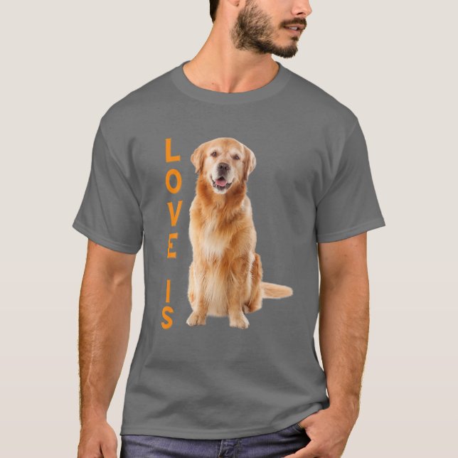 Camiseta Ouros Engraçados, Retriever Mulheres Homens Crianç (Frente)