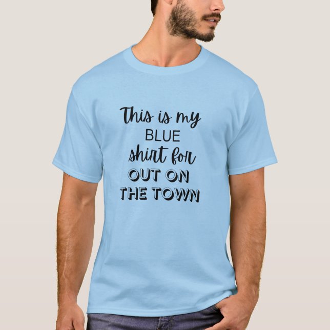 Camiseta Ousada Azul Humorística para Noite de Enc (Frente)