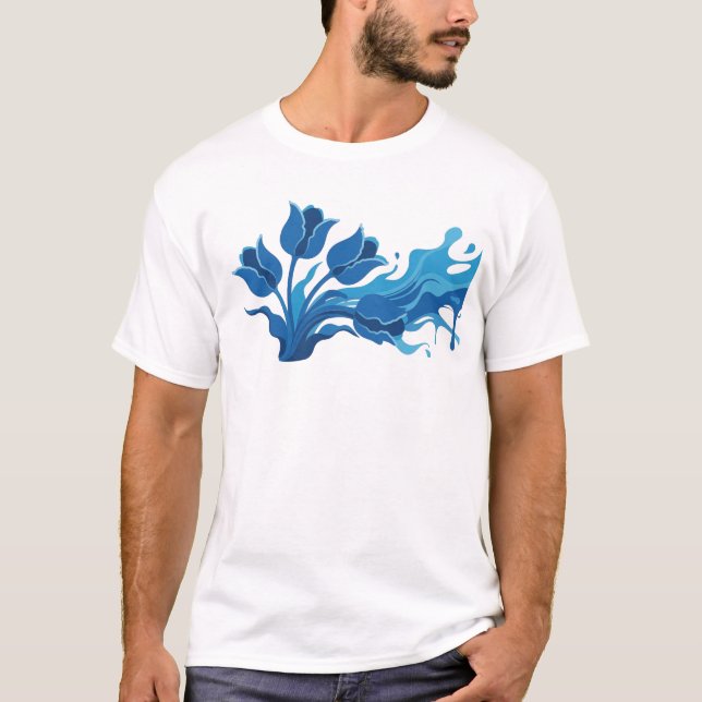 Camiseta Ousada Expressão Artística de FLOR ABSTRATA (Frente)
