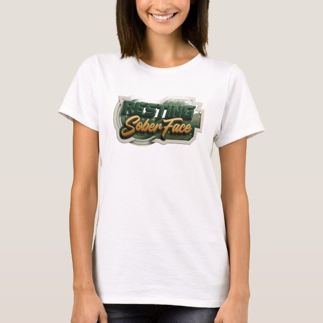 Camiseta Ousada Expressão Artística de ROSTO SÓBRIO DESCANS (Frente)