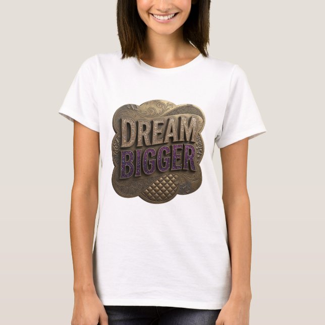 Camiseta Ousada Roxa SONHE MAIS Slogan (Frente)