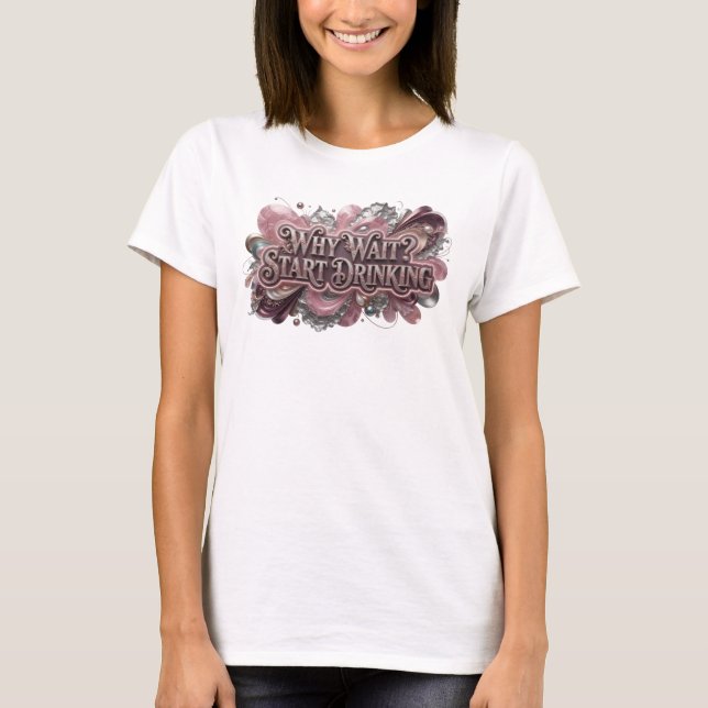 Camiseta Ousada Vermelha POR QUE ESPERAR? COMECE A (Frente)