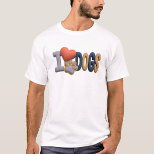 Camiseta Ousado & Bela Arte em Azul EU AMO CÃES Design